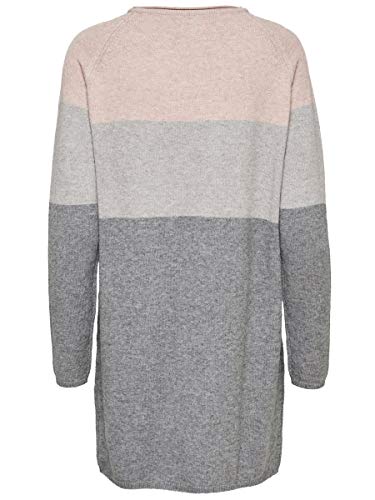 Only Onllillo L/s Dress Knt Noos Vestido, Multicolor (Mahogany Rose Detail: W Melange/Light Grey Melange/Medium Grey Melange), Large para Mujer