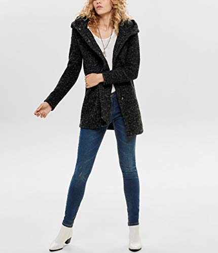 ONLY Onlsedona Boucle Wool Coat Otw Noos Abrigo, Negro (Black Detail:Melange), L para Mujer