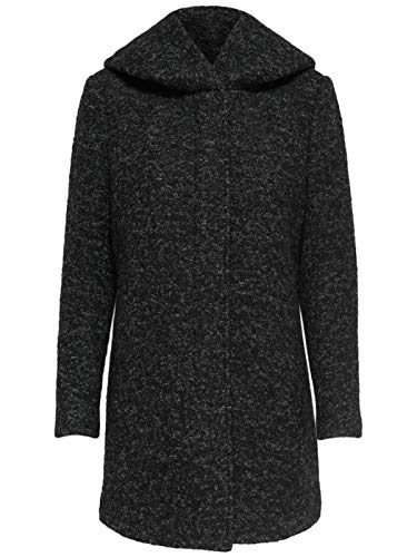 ONLY Onlsedona Boucle Wool Coat Otw Noos Abrigo, Negro (Black Detail:Melange), L para Mujer