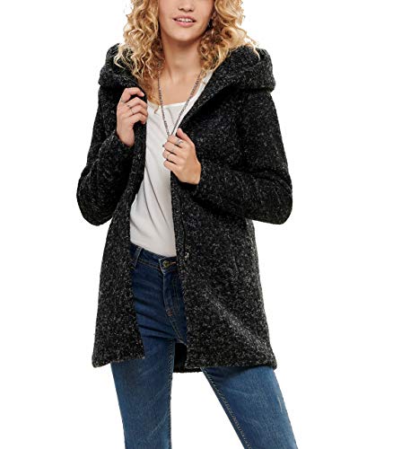 ONLY Onlsedona Boucle Wool Coat Otw Noos Abrigo, Negro (Black Detail:Melange), L para Mujer