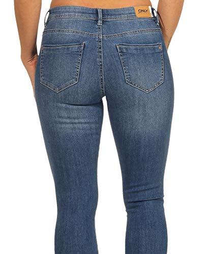 Only Onlwauw Life Mid Skinny Bj114-3 Vaqueros, Medium Blue Denim, 30 Medium para Mujer