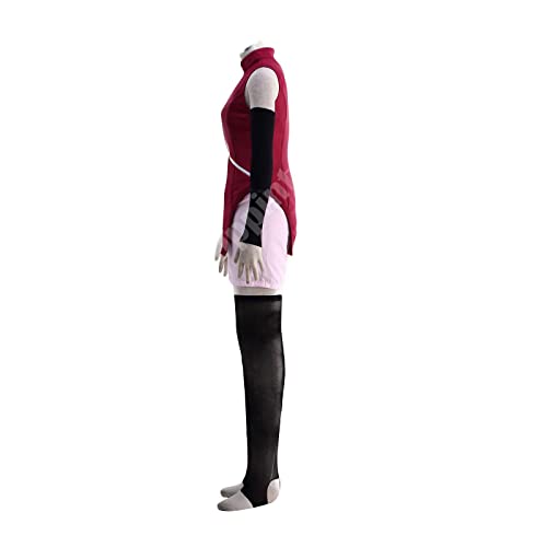 Oppinty Cosplay costumes Uchiha Sarada cos costumes male performance stage costumes M red