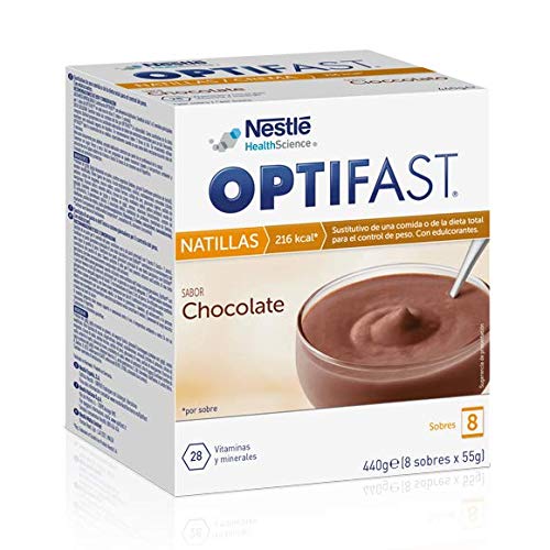 Optifast® Natillas - Chocolate - 8 sobres de 55 g - Sustitutivos de comida - Ayuda para perder peso o a mantenerlo después de haberlo perdido