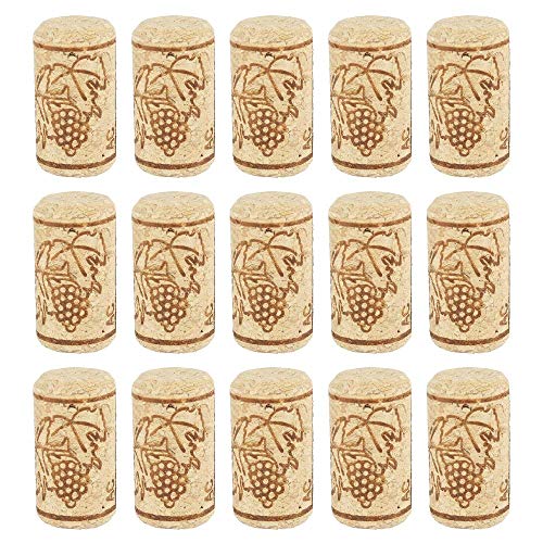 OQQE 100pcs Tapón de corchos de Vino Tapa de Botella de Vidrio de Vino Sellado Reutilizable Tapa de Tapa de Madera Tapón de Botella de Vino Accesorios de Botella de Cocina, Naranja, España