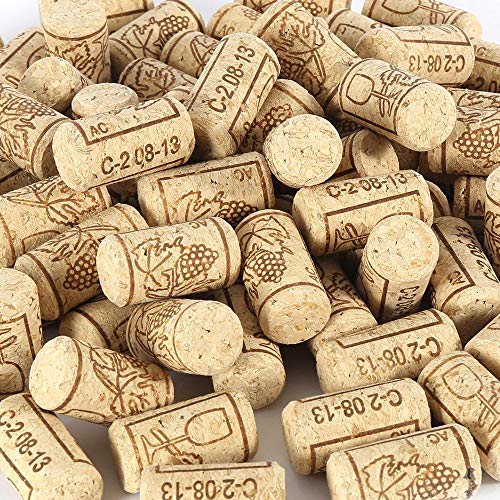 OQQE 100pcs Tapón de corchos de Vino Tapa de Botella de Vidrio de Vino Sellado Reutilizable Tapa de Tapa de Madera Tapón de Botella de Vino Accesorios de Botella de Cocina, Naranja, España