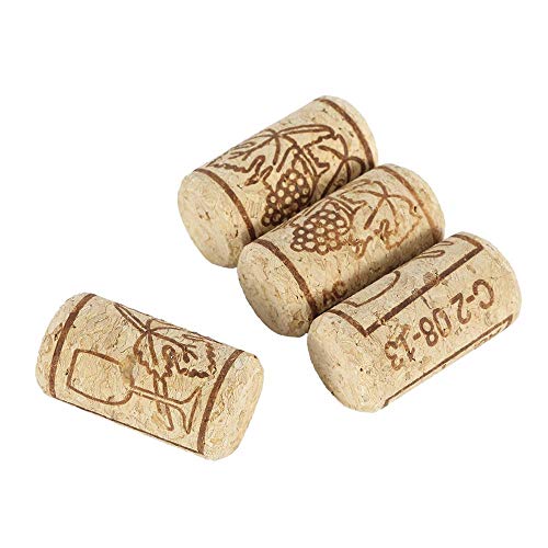 OQQE 100pcs Tapón de corchos de Vino Tapa de Botella de Vidrio de Vino Sellado Reutilizable Tapa de Tapa de Madera Tapón de Botella de Vino Accesorios de Botella de Cocina, Naranja, España