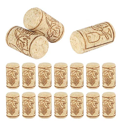 OQQE 100pcs Tapón de corchos de Vino Tapa de Botella de Vidrio de Vino Sellado Reutilizable Tapa de Tapa de Madera Tapón de Botella de Vino Accesorios de Botella de Cocina, Naranja, España