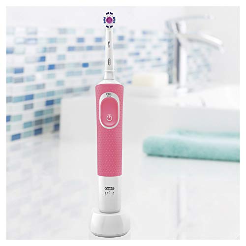 Oral B D1004131WPK - Oral-b vitality 100 crossaction - cepillo eléctrico, 1 mango, 1 cabezal, rosa