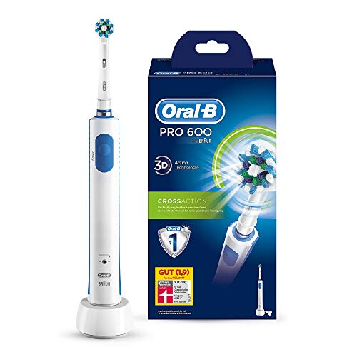 Oral-B PRO 600 CrossAction - Cepillo de dientes eléctrico recargable, con Tecnología Braun