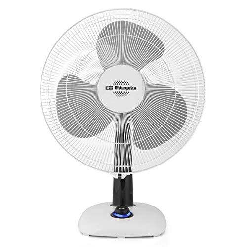 Orbegozo TF 0133 - Ventilador de sobremesa, oscilante, 3 velocidades, diámetro hélice 30 cm, asa, 40 W, piloto luminoso LED, blanco