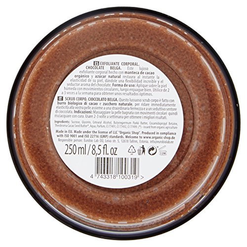 ORGANIC SHOP Exfoliante Corporal Chocolate Belga 250ml, Estándar, Único