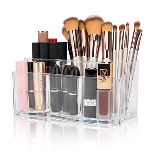 Organizador de Cosméticos Organizador de Maquillaje Caja para Cosméticos, Organizador de Maquillaje con 6 Compartimentos para Guardar Maquillaje Cosméticos y Productos de Belleza