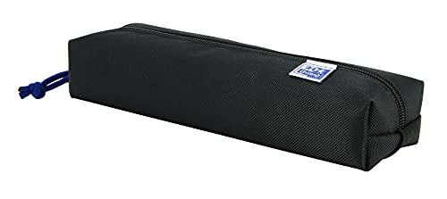 Oxford - Estuche Rectangular, kangoo con goma, 22 cm, color negro