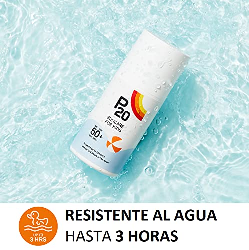 P20 ® | Crema Solar Niños | Protector solar para niños spf 50 muy alta y resistente al agua para una protección fiable frente a los rayos UVA y UVB | Formato Crema | 100 Ml