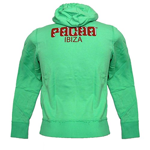 Pacha: Sudadera Hombre con Capucha y cremallera con Cereza Plana - Lima, M - Medium