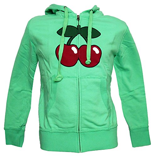 Pacha: Sudadera Hombre con Capucha y cremallera con Cereza Plana - Lima, M - Medium