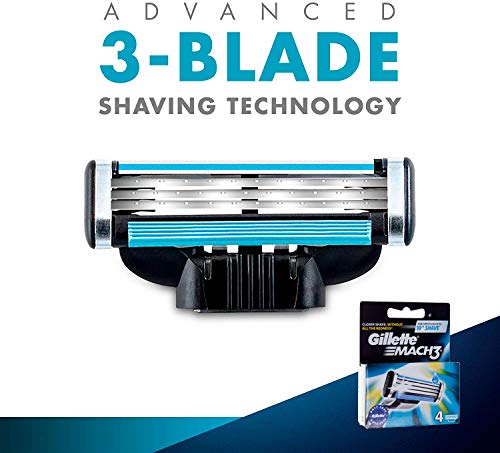 Pack de 4 Recambios de GILLETTE MACH3 ORIGINAL - 4 Cuchillas de Recambio para Gillette Mach3