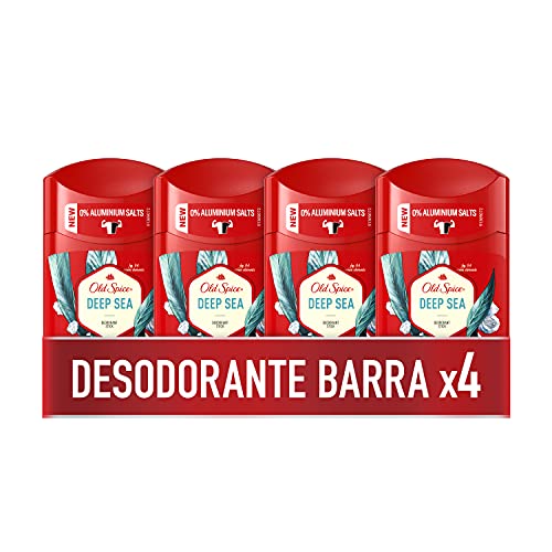 PACK X4 Old Spice Deep Sea Desodorante en Barra para Hombres, 50 ml