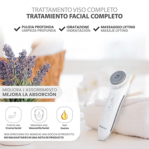 PADUSO Masajeador Facial Electrico Reafirmante Radiofrecuencia Galvanica Facial Antiarrugas Antimanchas Acne Belleza Facial Aparatos Ultrasonido Para Flacidez Cara Limpieza Facial