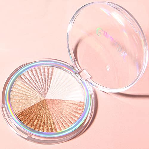 Paleta De Iluminadores De Maquillaje Coloretes En Polvo - Polvos Bronceadores Highlighter Paleta Maquillaje Profesional - Altamente Pigmentados Colores Brillante - Vegano, Hipoalergénico (02)