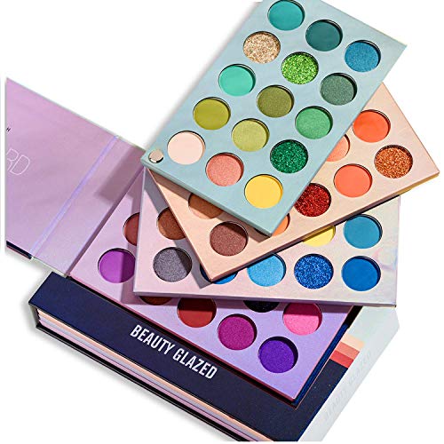 Paleta de sombras de ojos de 60 colores, tablero 4 en 1, brillo de alta pigmentación, sombra de ojos mate, rotación, paleta de maquillaje nude nacarado, cosméticos para ojos