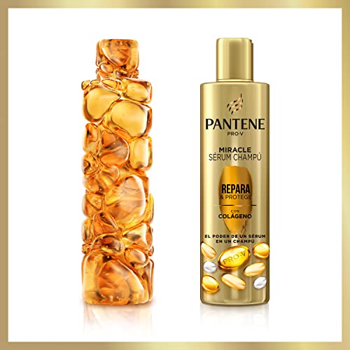 Pantene Pro-V Champú Miracle Serum Repara & Protege con colágeno, la eficacia de un sérum en un champú, para cabello débil y dañado, 225ml x 6