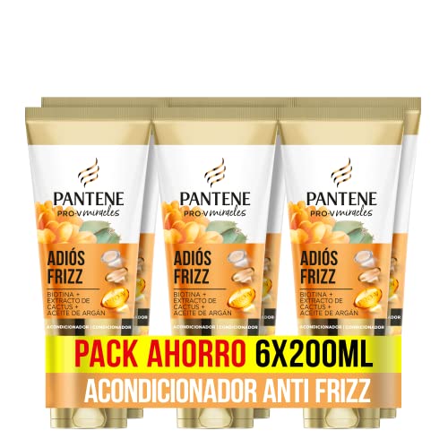 Pantene Pro-V Miracles Adiós Frizz Acondicionador | Con Biotina, Extracto De Cactus Y Aceite De Argán | Para Pelo Encrespado, 200ml x6