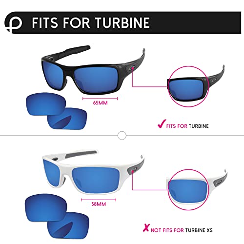 PapaViva Lentes de repuesto para Oakley Turbine OO9263, Azul Hielo - Polarizado, Talla única