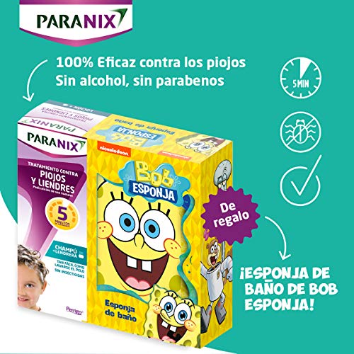 Paranix Paranix Champu Antipiojos |Pack Bob Esponja Con Regalo |Tratamiento Para Eliminar Piojos Y Liendres Sin Insecticidas, Contra Infestaciones De Piojos 250 g