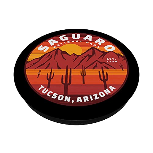 Parque Nacional Saguaro USA Souvenir Saguaro Cactus Sunset Art PopSockets PopGrip Intercambiable