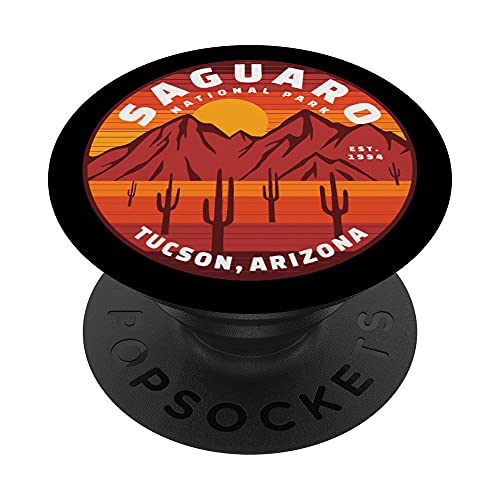 Parque Nacional Saguaro USA Souvenir Saguaro Cactus Sunset Art PopSockets PopGrip Intercambiable