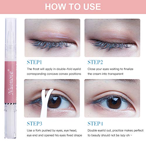 Pegatinas de Doble Párpado, Cinta de Doble Párpado, Double Eyelid Stickers, Double Eyelid Styling Cream, Adhesivo de Cinta de Doble Párpado invisible/Levantamiento a Prueba de Agua, 360pc+5ml