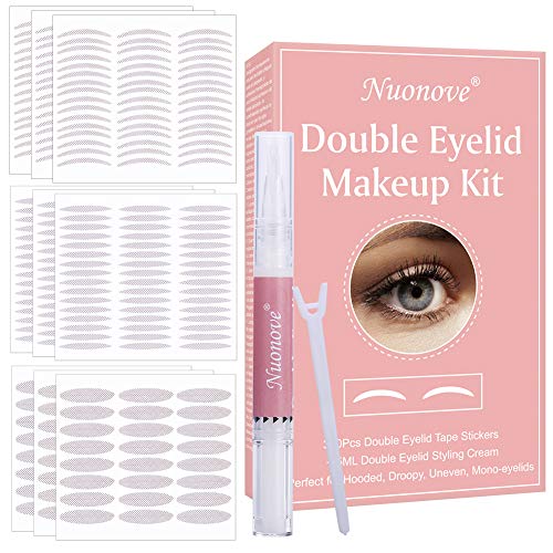 Pegatinas de Doble Párpado, Cinta de Doble Párpado, Double Eyelid Stickers, Double Eyelid Styling Cream, Adhesivo de Cinta de Doble Párpado invisible/Levantamiento a Prueba de Agua, 360pc+5ml