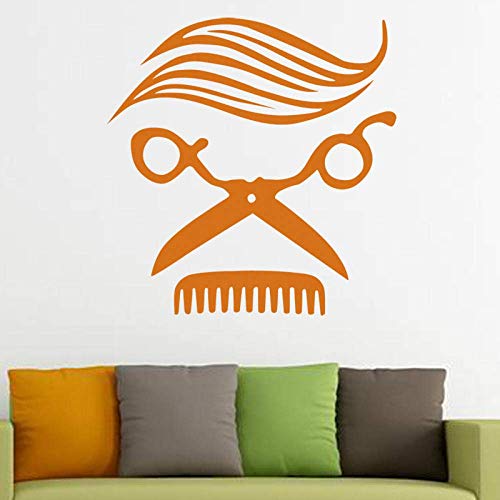 Pegatinas de pared Shave Salon Gentleman Wall Decal Peluquería Arte Pegatinas Peluquería Corte de pelo Salon 48X48Cm