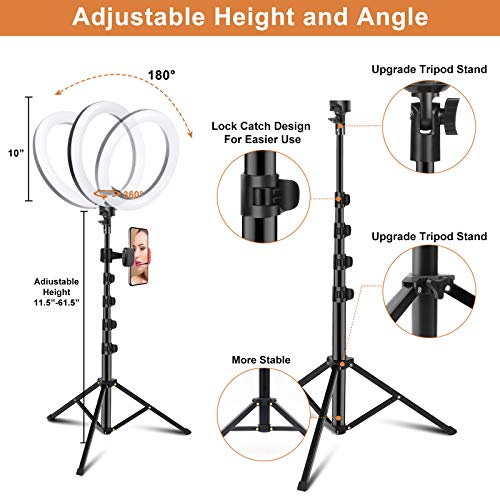 PEHESHE Aro de Luz Aro de Luz con Tripode Aro de Luz para Movil TIK Tok Anillo de Luz con Control Remoto Bluetooth 3 Modos 11 Brillos Regulables para Maquillaje, Selfie, Streaming, Youtube
