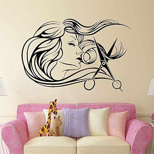 Peluquería mujer tatuajes de pared peluquería peluquería estilista pegatinas peluquería salón pegatinas de pared pegatinas de vinilo de vidrio A2 85x57cm