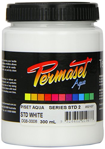 Permaset Aqua - Tinta para serigrafía textil (300 ml, ecológico, tinta blanca)