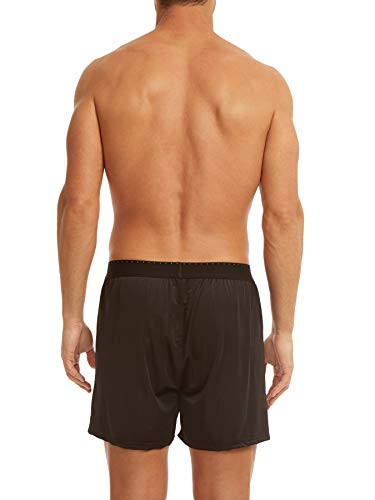 Perry Ellis Men's Luxe Solid Boxer, Black, X-Large