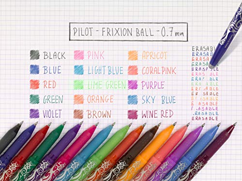 Pilot Pen FriXion 0.7 - Recambio de recambio para bolígrafo (6 unidades), color negro