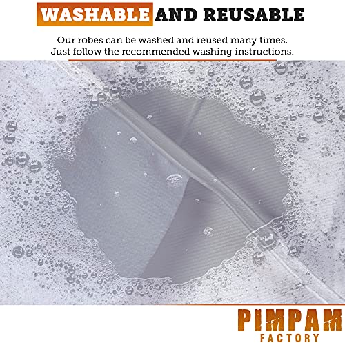 PimPam Factory - Pack de 6 Bata Sanitaria Reutilizable | Fabricado en España | Impermeable y Transpirable | Puños Ajustables | Lavable y Reutilizable | Talla Grande, Equivalente XL