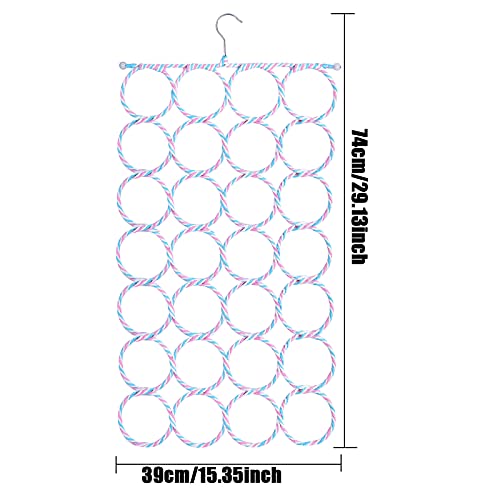 Pinsheng Percha la Bufanda, Percha Porta Bufandas con 28 Agujeros, Plegable Organizador de Armario para Colgante Bufandas Corbatas Calcetines Cinturón Toallas, Color Aleatorio