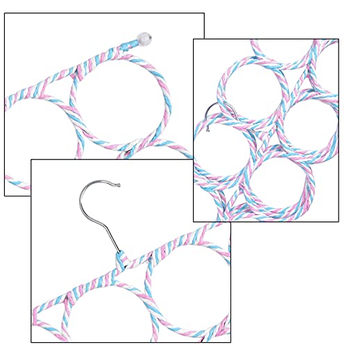 Pinsheng Percha la Bufanda, Percha Porta Bufandas con 28 Agujeros, Plegable Organizador de Armario para Colgante Bufandas Corbatas Calcetines Cinturón Toallas, Color Aleatorio