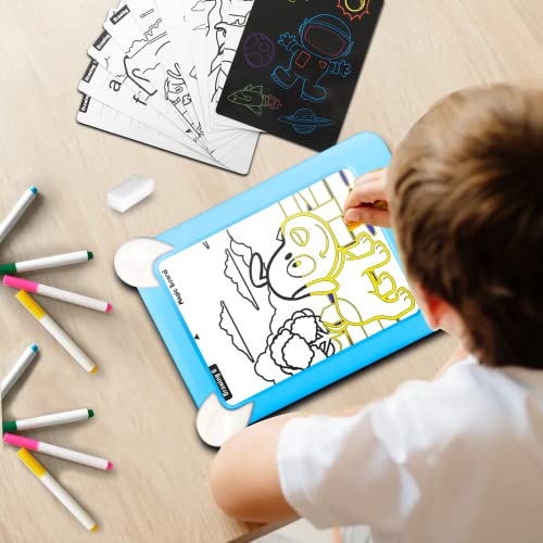 Pizarra Magica Juguete para Niños 2 3 4 5 6 años Tableta de Dibujo 3D Magico Iluminosa con Luce LED Juegos Educativo Infantil Creativo Regalo Juguete para Niños