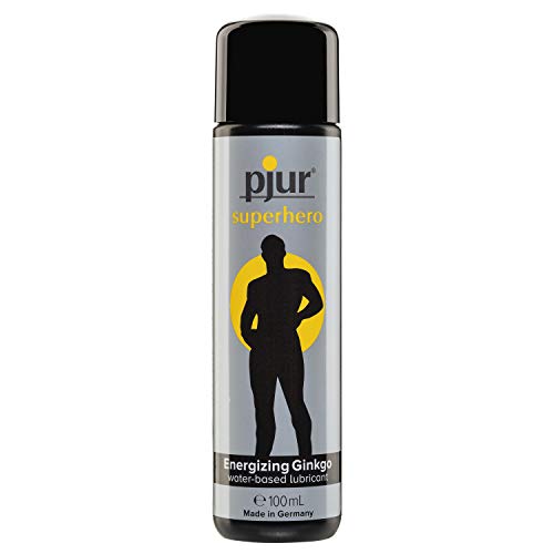 pjur superhero Energizing Glide - Lubricante estimulante con ginkgo - da potencia y estimula - para todos los hombres que desean más (100ml)