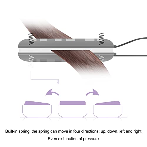 Plancha de pelo 2 en 1, mini plancha de pelo inteligente de temperatura constante de cerámica de turmalina, rizador de pelo para el hogar o salón (Purple)