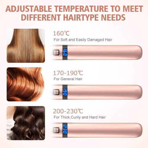 Plancha de Pelo, Plancha Rizadora Pelo Profesional Tenacillas de Pelo Ceramica, 8 Modos Ajustable Temperatura Rizador de Cabello Diseño Anti-Escaldado Tecnología PTC Calentamiento Rápido