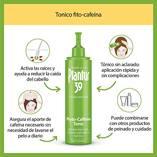 Plantur 39 Pack de Shampoo Cafeína 250 ml y Tonico 200 ml | Evita y Reduce la Caida Cabello Mujer | Para Pelo con Color y Dañado | Tratamiento Anticaida Cabello Mujer