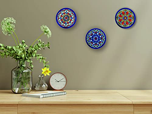 Platos decorativos para pared, pintados a mano con la técnica de la cuerda seca 9. Platos.Cerámica Andaluza. Grabado y Cerámica Española. (Pack de 3 Platos)