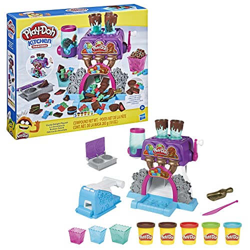 Play-Doh Kitchen Creations Candy Delight juego para niños de 3 años en adelante con 5 latas, tóxico (Hasbro 0)