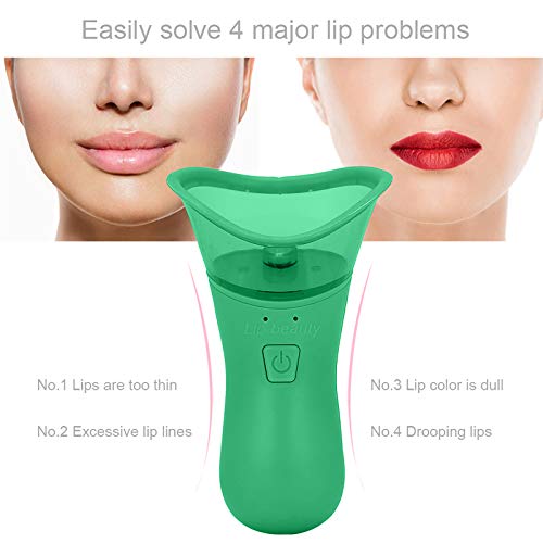 Plumper de labios, Plumper de labios eléctrico recargable por USB, Dispositivo automático de aumento de labios más grueso Dispositivo de aumento de labios(Verde)